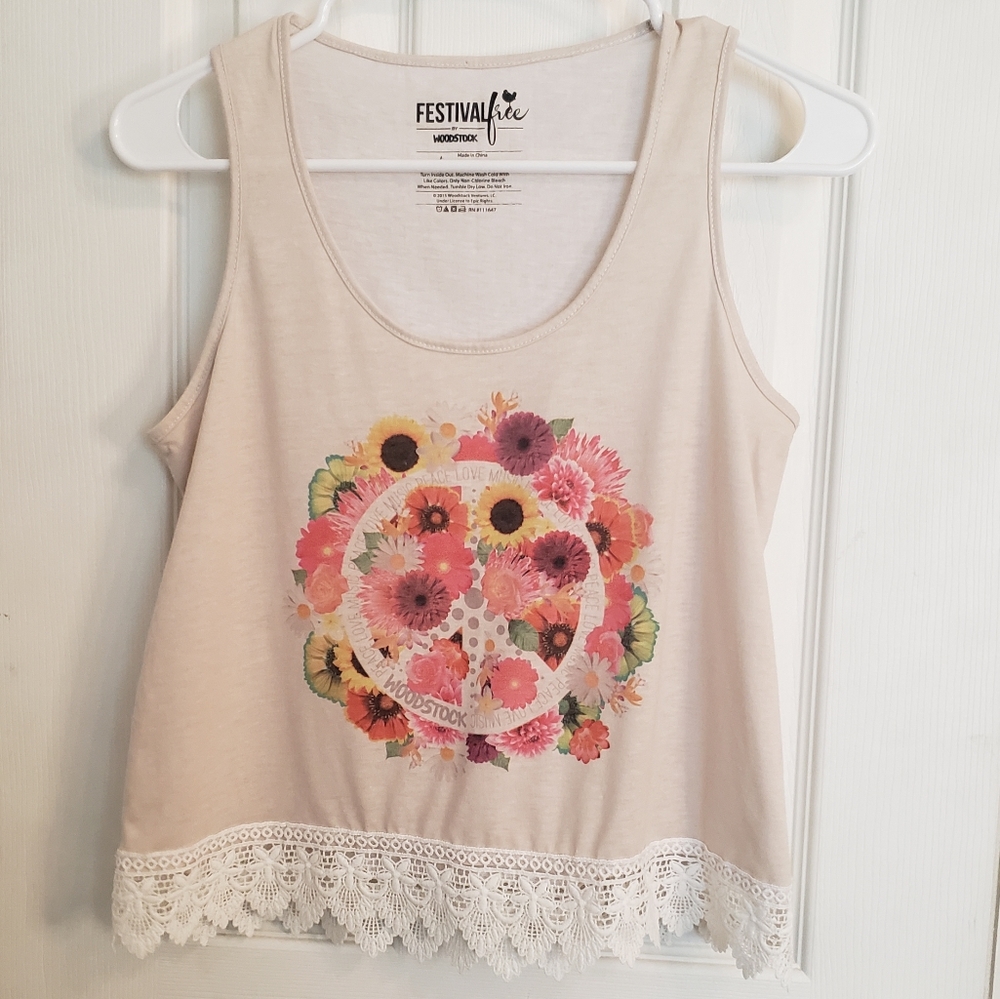 Festival Free by Woodstock tank top Medium